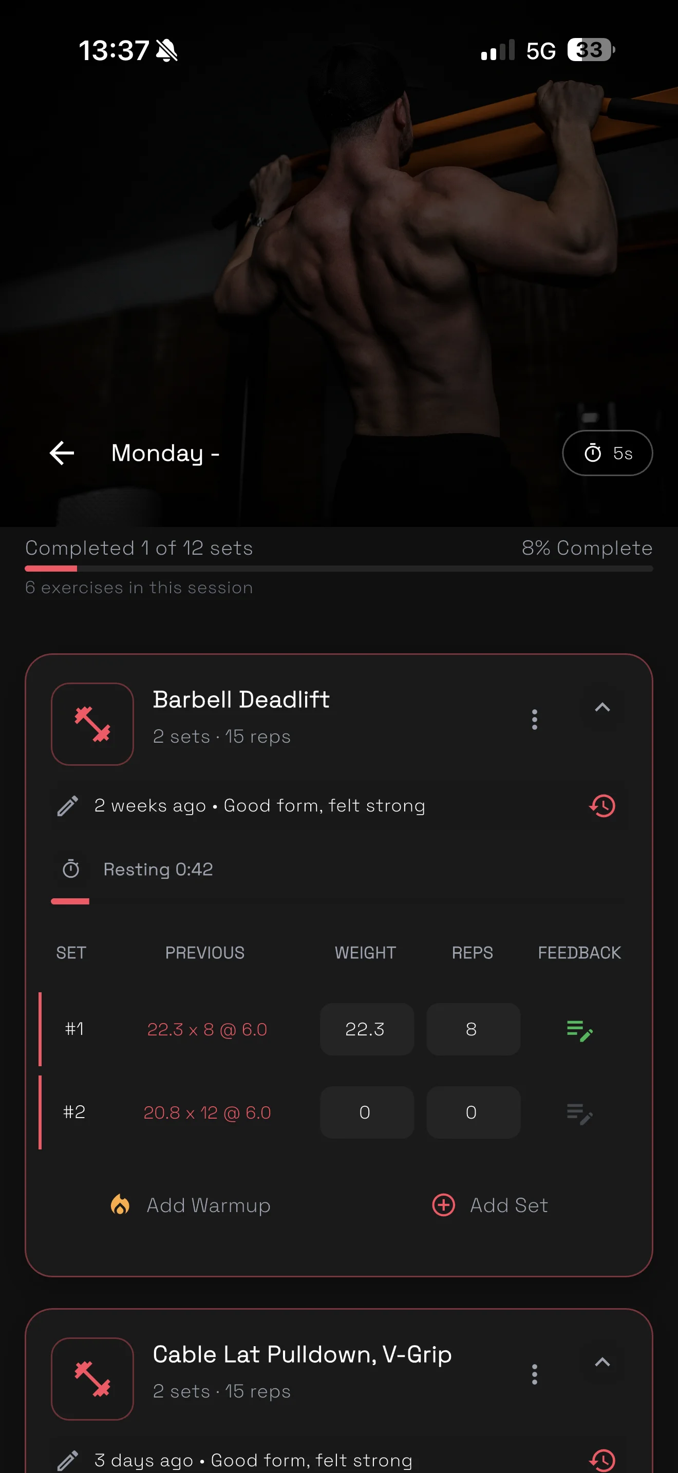 Dashboard view showing the updated workout experience.